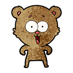 laughing teddy  bear cartoon