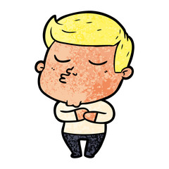cartoon model guy pouting