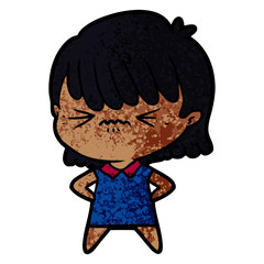 annoyed cartoon girl