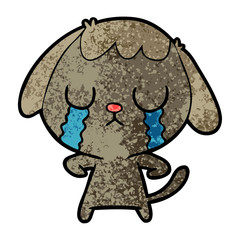 cute cartoon dog crying
