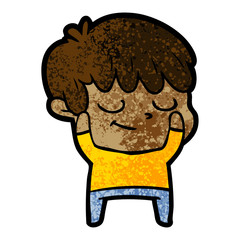 happy cartoon boy