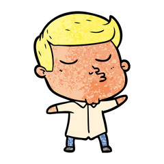 cartoon model guy pouting