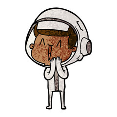 happy cartoon astronaut