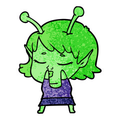 cute alien girl cartoon