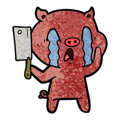 crying pig cartoon