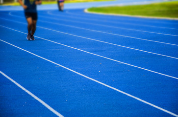 running sport and track line sport in stadium