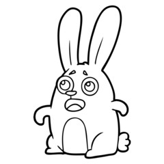 cartoon startled rabbit