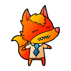 office worker fox cartoon character