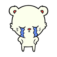 sad little polar bear cartoon