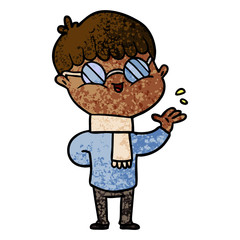 cartoon boy wearing spectacles