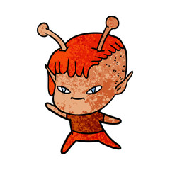 cute cartoon alien girl