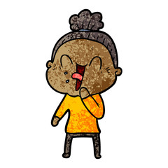 cartoon happy old woman
