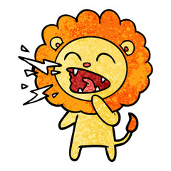 cartoon roaring lion