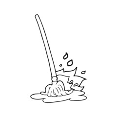 wet cartoon mop