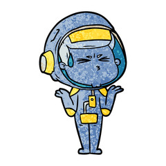 cartoon stressed astronaut