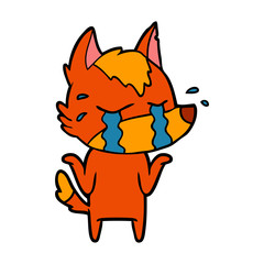 sad little fox cartoon character