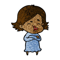 cartoon girl pulling face