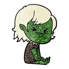annoyed cartoon vampire girl
