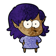 cartoon shocked elf girl