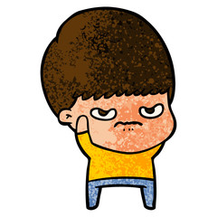 annoyed cartoon boy