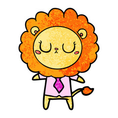 cartoon lion in business clothes