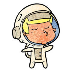 cartoon confident astronaut