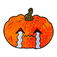 cartoon crying halloween pumpkin