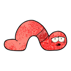 cartoon tired worm