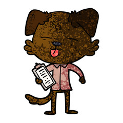 cartoon dog with clip board