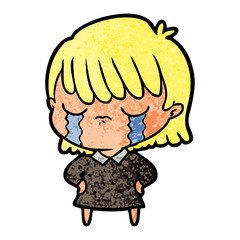 cartoon woman crying