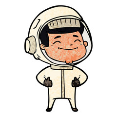 happy cartoon astronaut