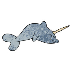 cartoon narwhal © lineartestpilot