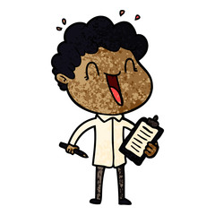 cartoon happy man