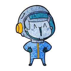 happy cartoon astronaut