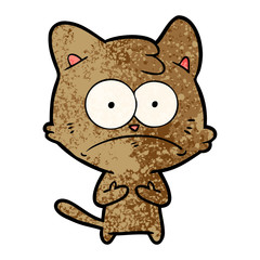 cartoon nervous cat
