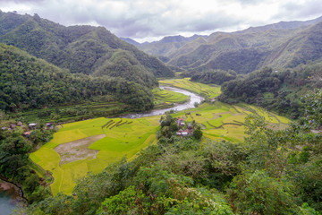 beautiful river and rice field in Banaue