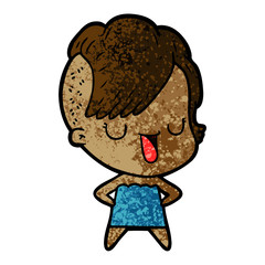 cute cartoon girl with hipster haircut