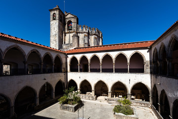Fototapeta na wymiar Cloisters of the Tomar's convent, founded by the Order of Poor Knights of the Temple (or Templar Knights) in 1118 in Tomar, Portugal