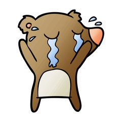 crying bear cartoon character