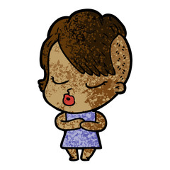 cartoon pretty hipster girl