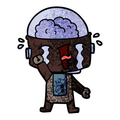 cartoon crying robot