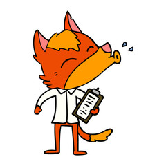 office worker fox cartoon character