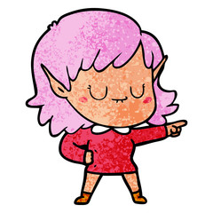 happy cartoon elf girl