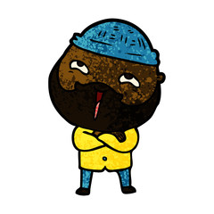 cartoon happy bearded man