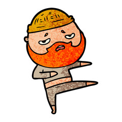 cartoon worried man with beard