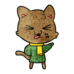 cartoon cat hissing
