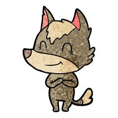 friendly cartoon wolf