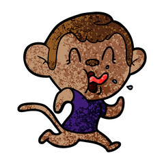 Obraz na płótnie Canvas crazy cartoon monkey running