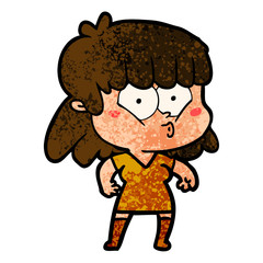 cartoon whistling girl
