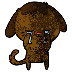 cute puppy crying cartoon